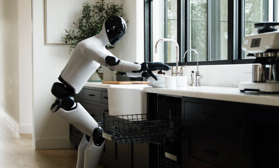 Abbildung 03 Humanoider Roboter: ein revolutionärer KI-basierter Assistent für Zuhause und Produktion Ein humanoider Roboter, der Häuser putzen, Wäsche waschen und Pakete ausliefern kann.