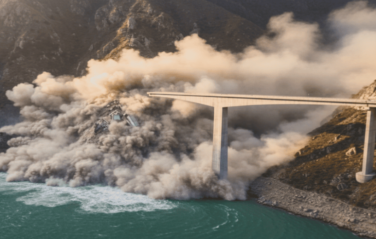 Die Shuangjiangkou-Hongqi-Brücke in Sichuan stürzte am 12. November ein: Der Verkehr wurde durch einen Erdrutsch blockiert. Neue Shuangjiangkou-Hongqi-Brücke in Sichuan eingestürzt: Verkehr gestoppt, Umleitung eingerichtet