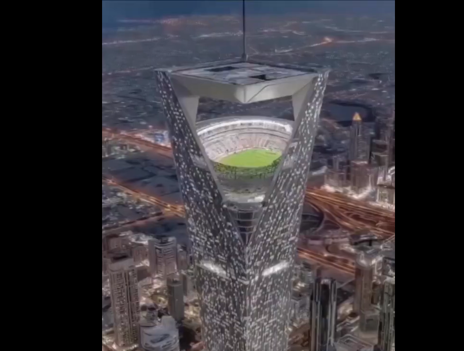 Saudi-Arabien baut „Himmel-Stadion“ für die WM 2034: Arena schwebt 350 Meter über der Wüste NEOM Sky Stadium: erstes „schwebendes Stadion“ der Welt für die Fußball-WM 2034 in Saudi-Arabien